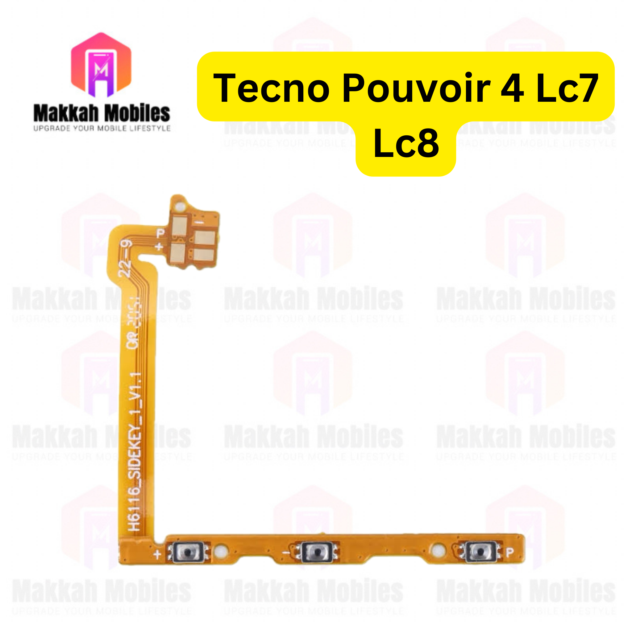 Tecno Pouvoir 4 lc7 lc8 Power Button On Off Strip Volume Flex