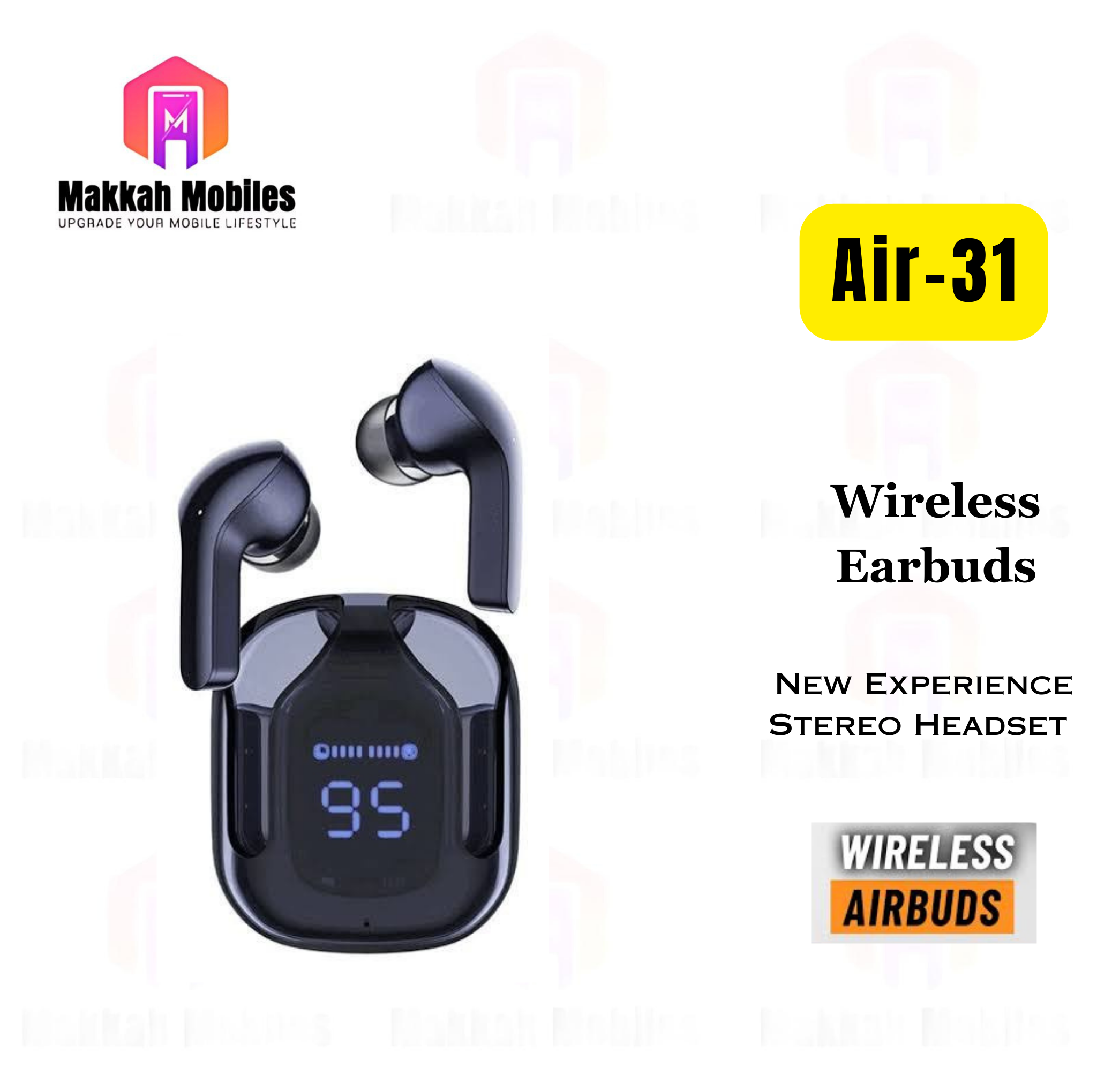 Air-31 Bluetooth Earbuds Crystal Case With Cover