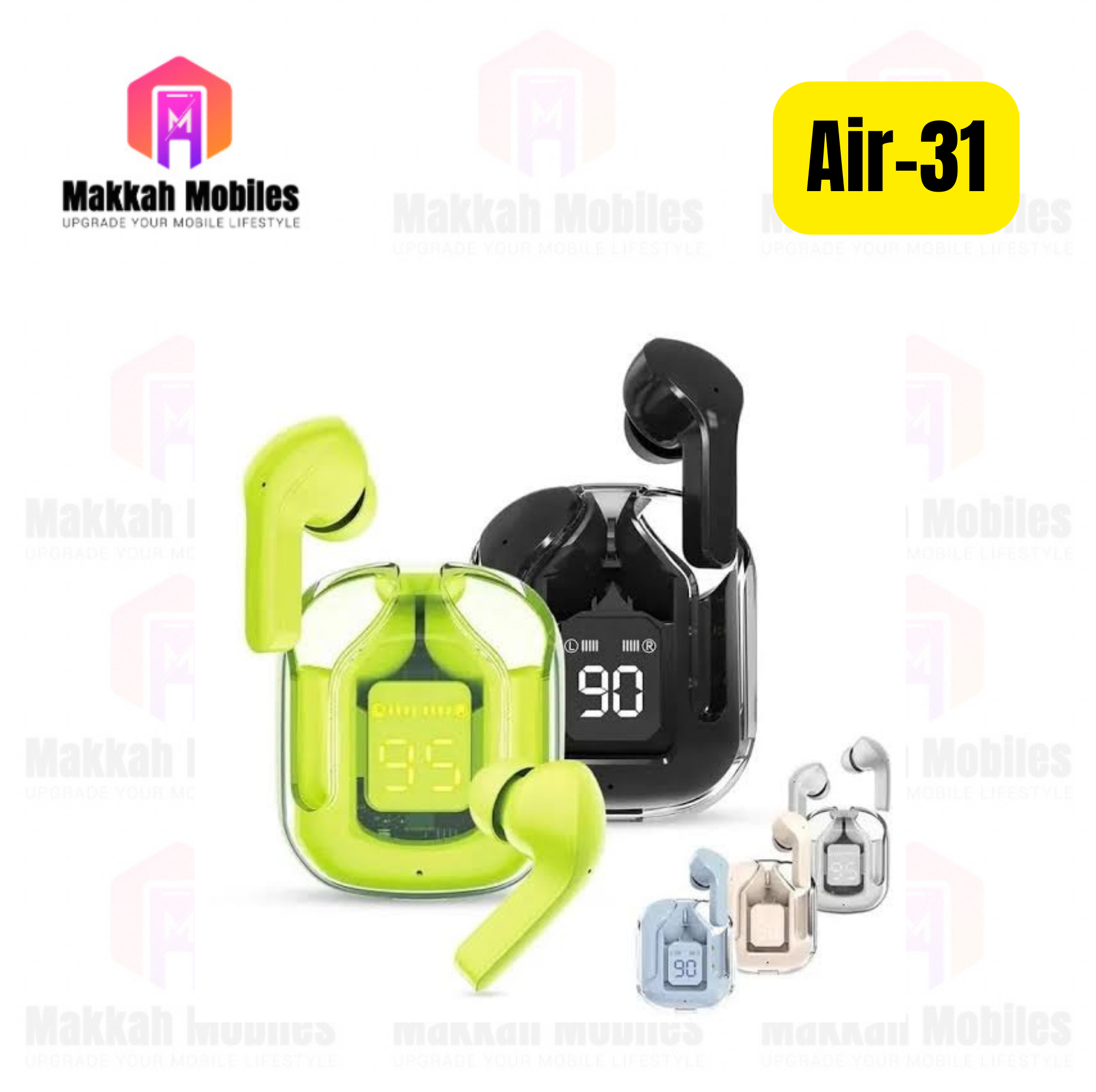 Air-31 Bluetooth Earbuds Crystal Case With Cover