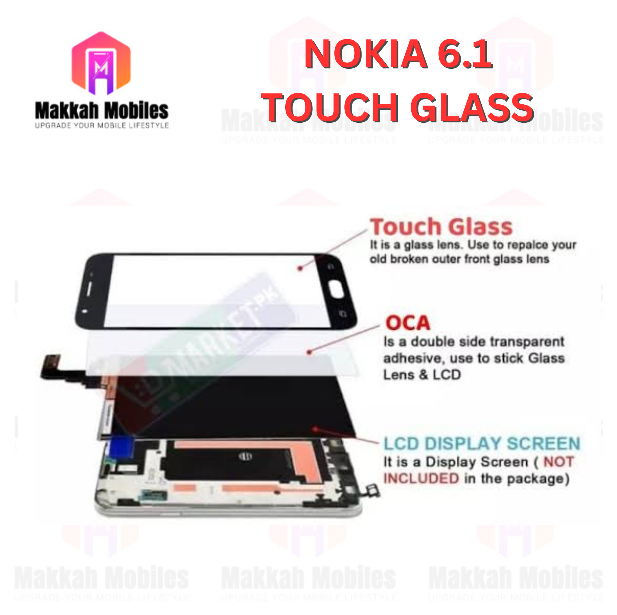 Nokia 6.1 Plus Touch Glass Digitizer Replacement